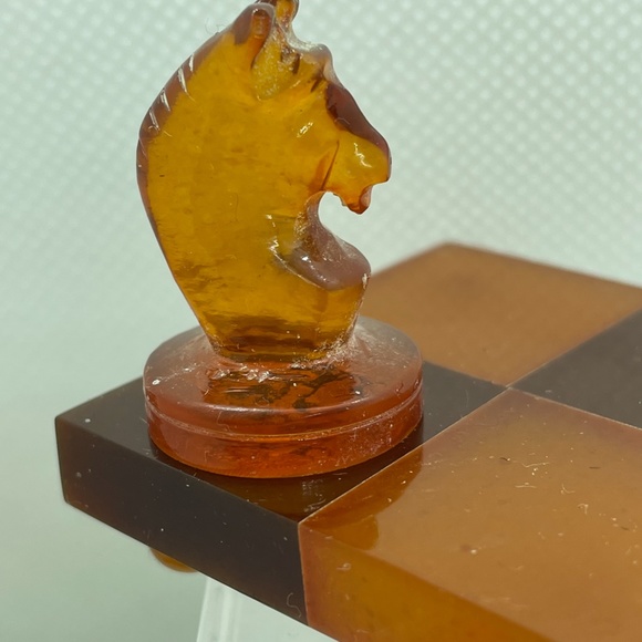 Vintage Baltic amber horse chess figurine USSR Soviet 1967 - Picture 3 of 6